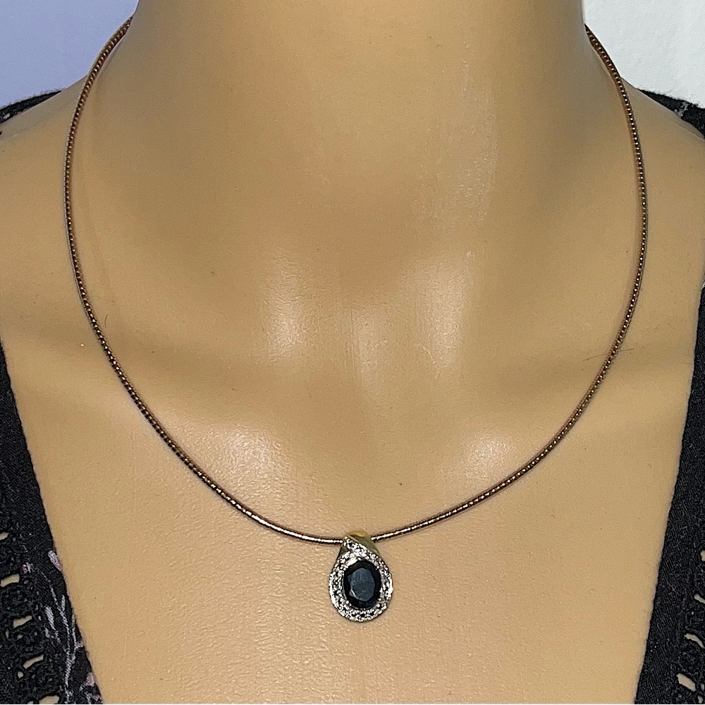 Vintage Sterling Silver Gold Vermeil Pendant Necklace 18” length